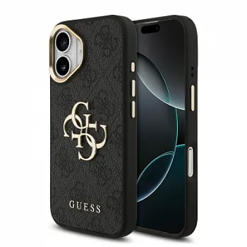 Чехол Guess PU 4G Big metal logo Gold camera Hard для iPhone