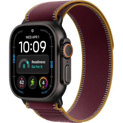 Смарт-часы Apple Watch Ultra 4 (49 мм Черный Титан (с бордовым ремешком Trail Loop))